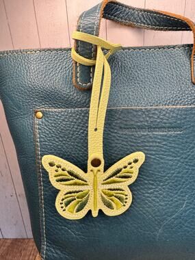 Portland Leather SHADOW LIME Green Butterfly Charm Monarca Charm NEW FAST SHIP